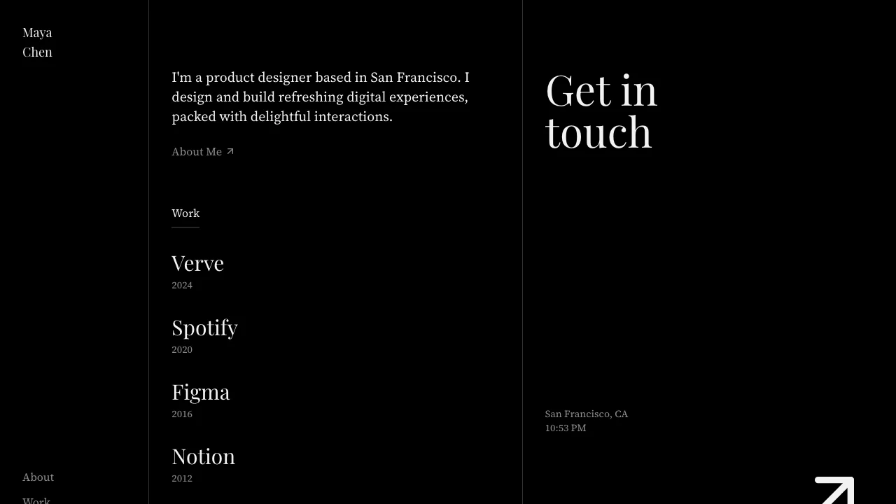 Screenshot of Serif - Designer Portfolio Template