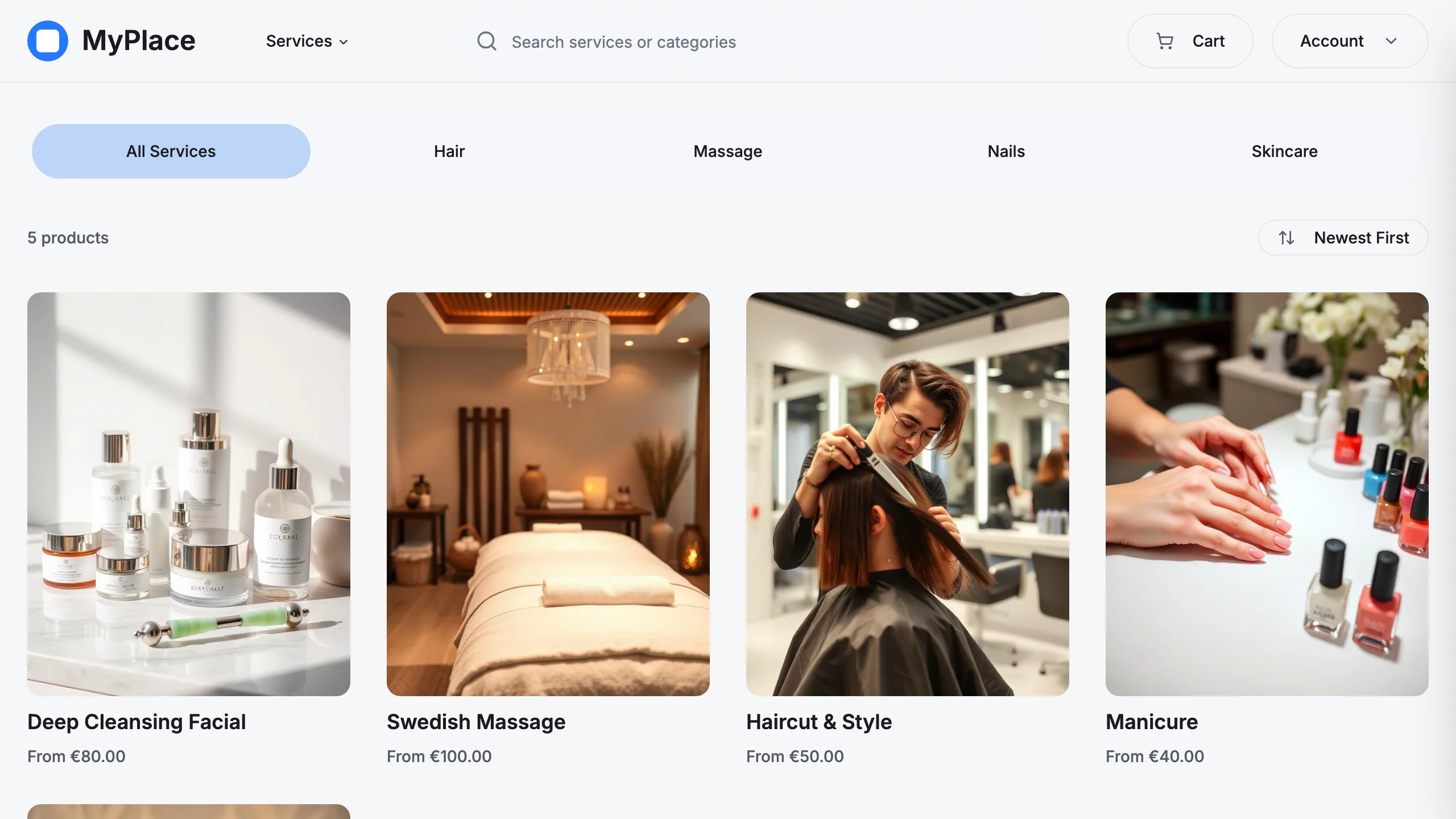 Screenshot of Velvet - Beauty & Wellness Booking Platform Template